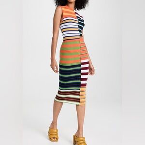 Marni Colorful Striped Midi Dress
